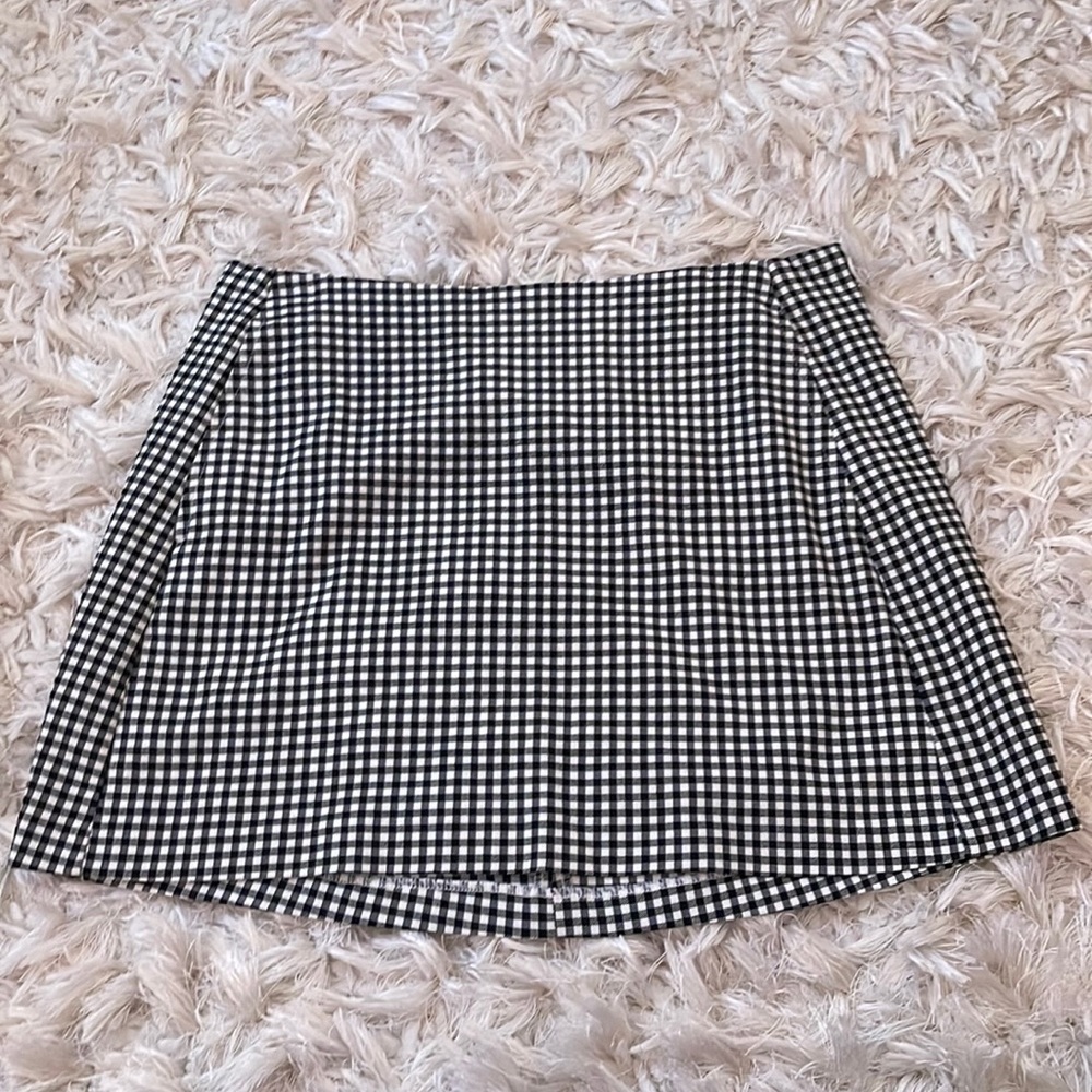 gingham mini skirt